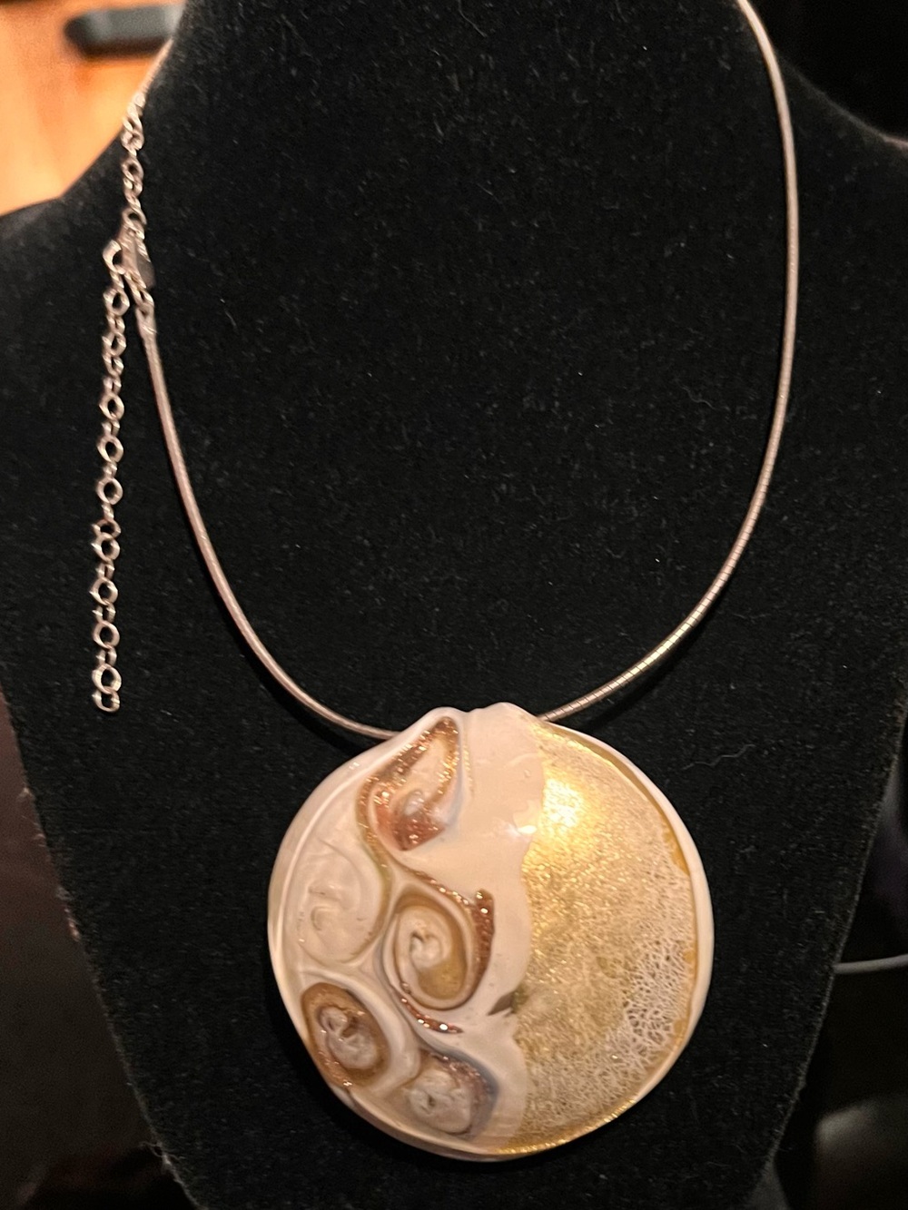 Milor Murano Art Glass Pendant Gold Bronze Italy